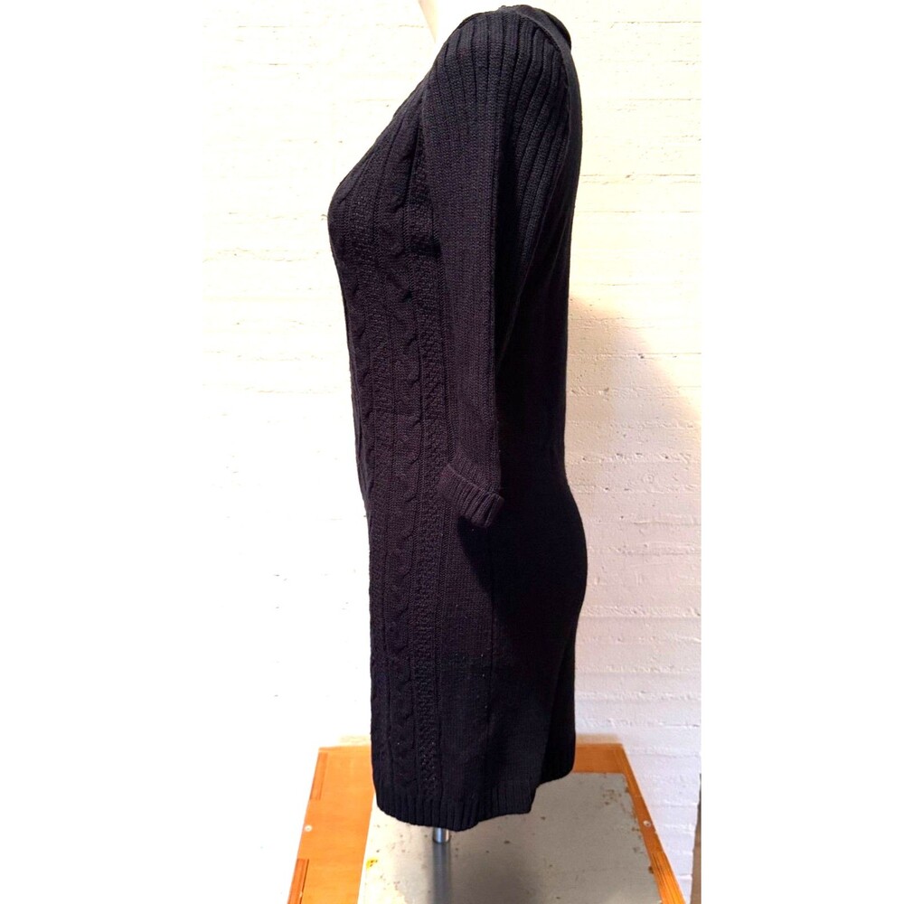 October Cable Knit Sweater Dress Navy S Preppy Fisherman Core Grandmacore - Picture 4 of 6